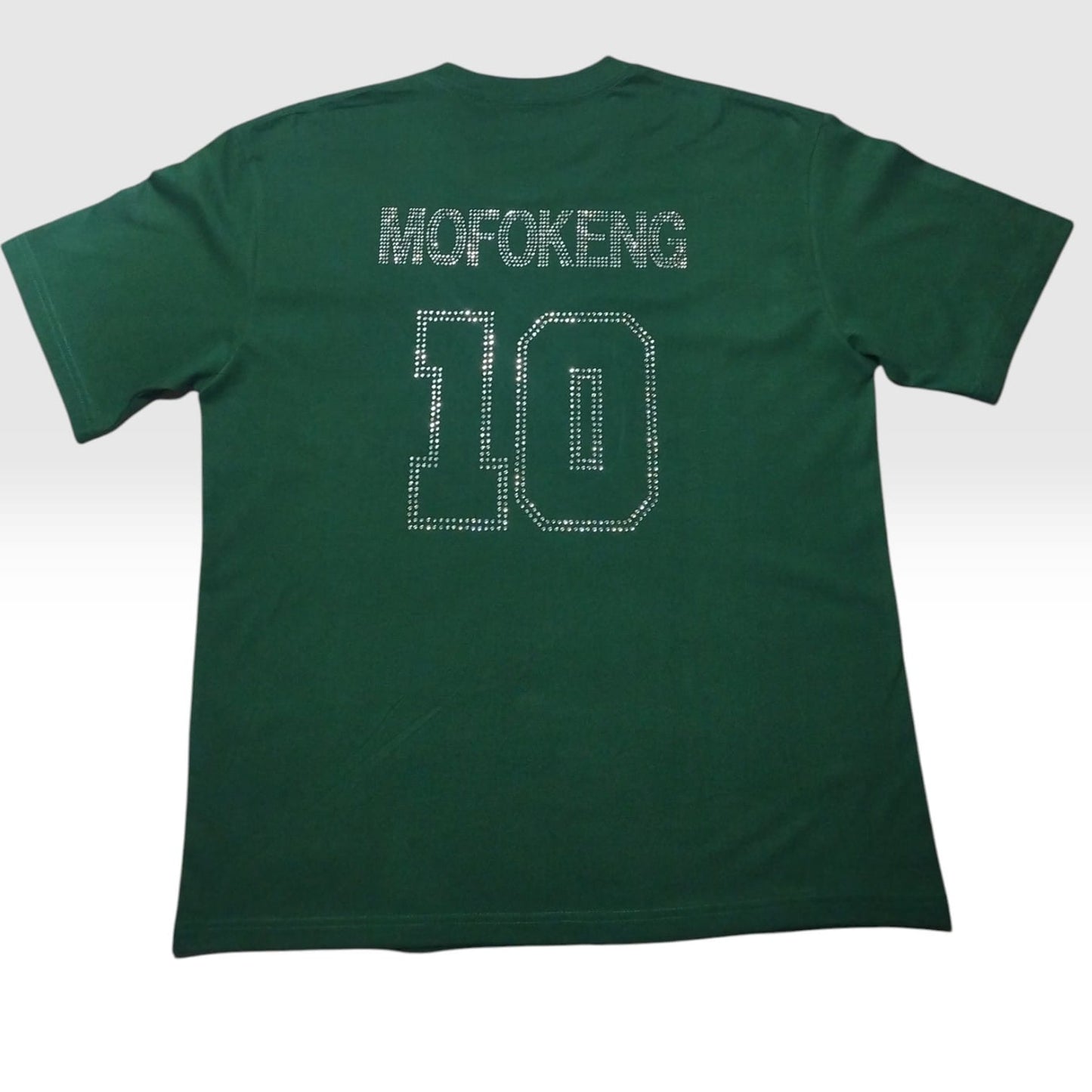 Dank - Rhinestone Custom Street Football Bling Tee - Kasi Diski - Emerald Green