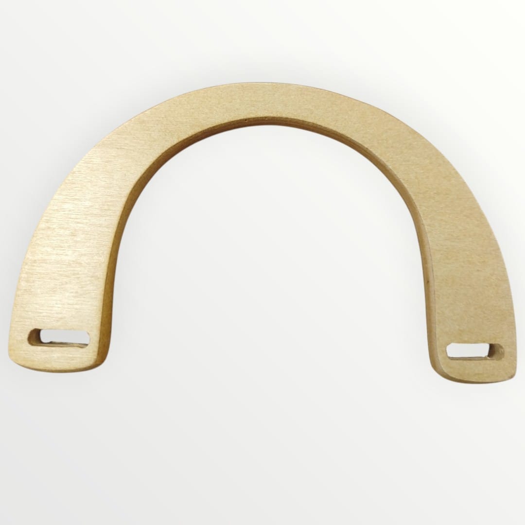 C Shaped Wooden Bag Handles - 15 x 10cm - Natural (SOLD AS SET OF 2)