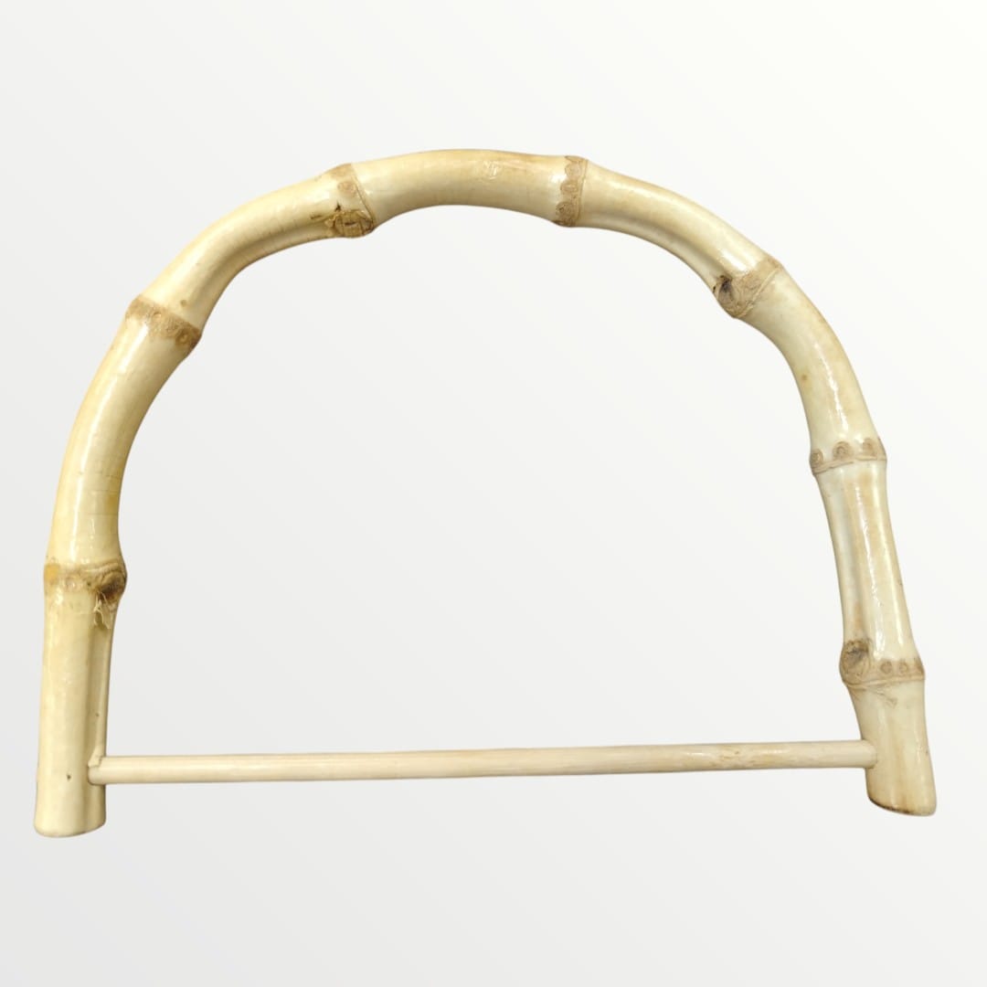 Bag Handle- Bamboo - 16 x 13cm - Light Natural (SOLD AS A SET OF 2)