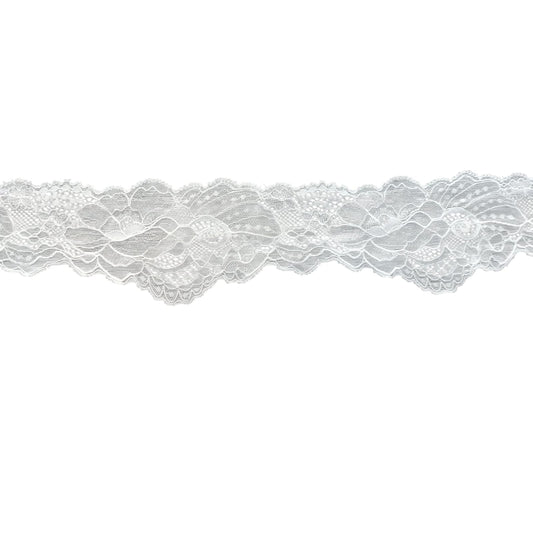 Stretch Lace - 6cm - White (SOLD PER METRE)