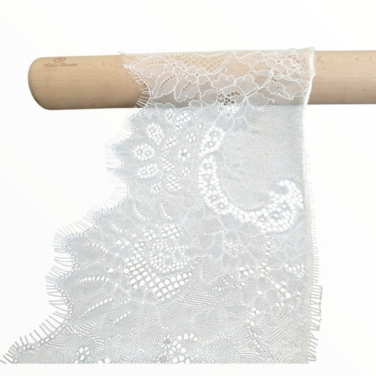 Eyelash Lace - 17cm - White (SOLD IN 3m Pieces)