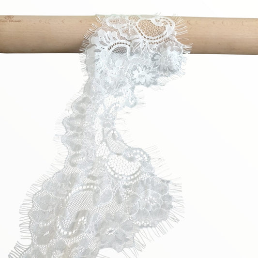 Eyelash Lace - 14cm - 2 Colours - White and Black (SOLD in 3m Pieces)