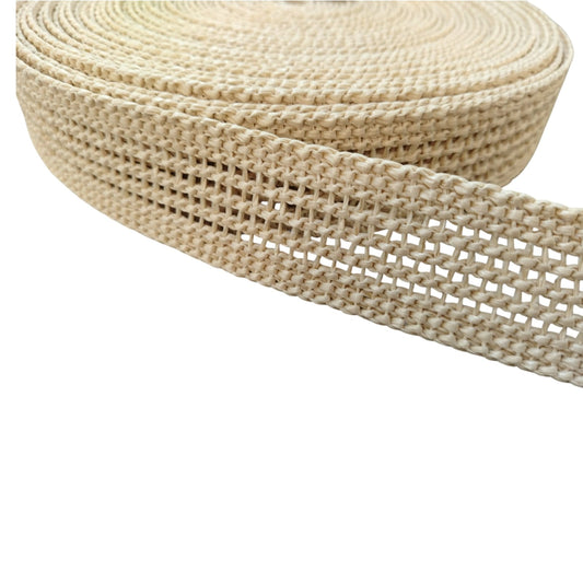 Braided Raffia Weave -4.5cm - Natural (SOLD PER METRE & ROLL).