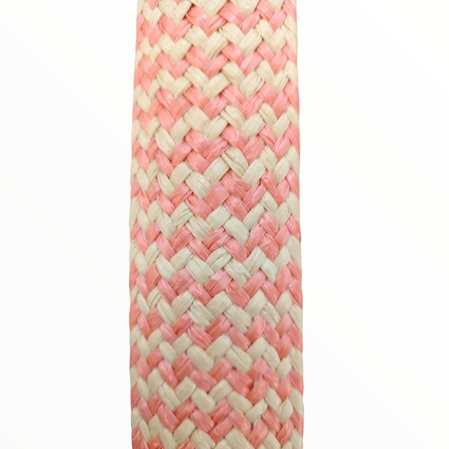 Raffia Weave - 5cm - Pink/Cream (SOLD PER METRE & ROLL)