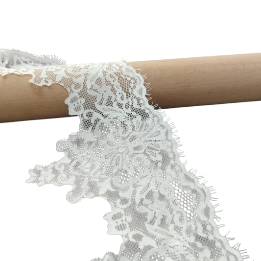 Stretch Lace - 11.5cm - White (SOLD PER METRE)