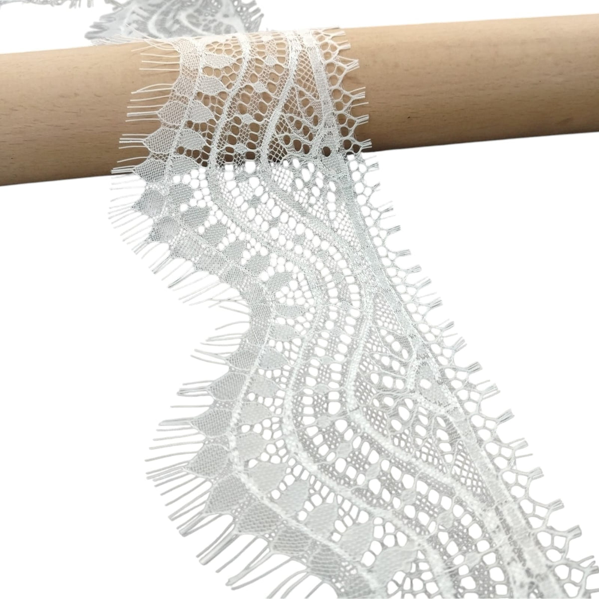 Eyelash Lace -9.5cm - White (SOLD IN 3m Pieces)