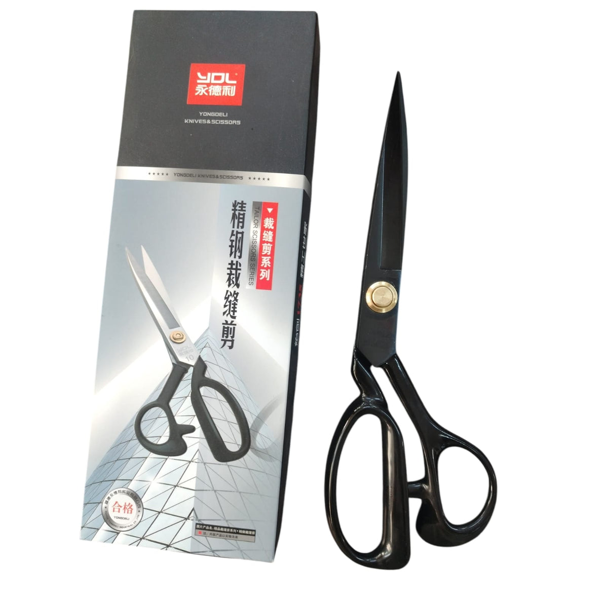 Tailor Scissors - 10 Inch/250mm - Black Steel - Yongdeli Brand