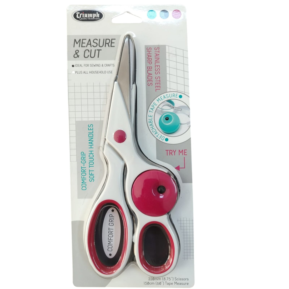Measure and Cut Scissors -8.75 Inch/220mm + 150cm Measuring Tape