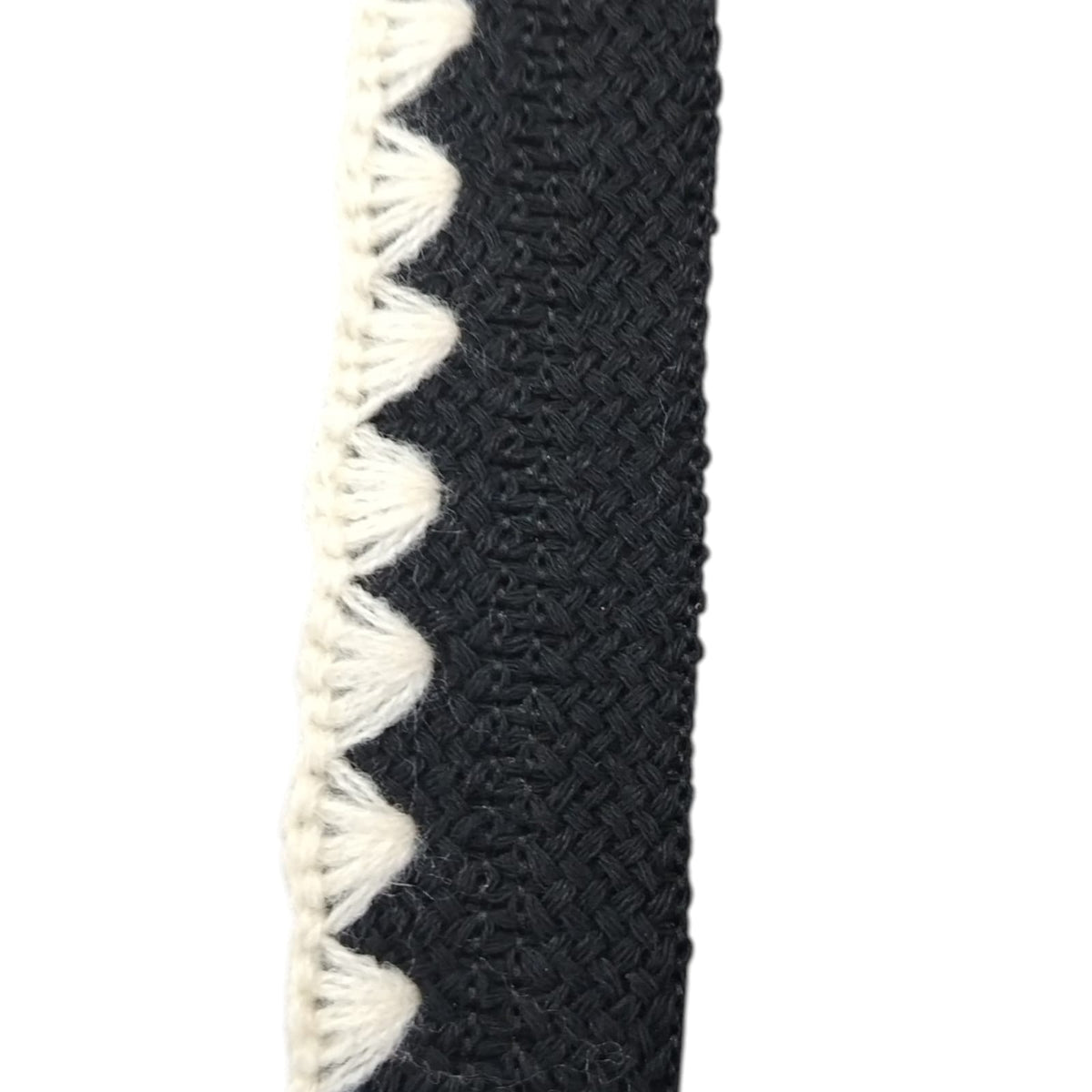 Knitted Tape - 3.2cm - Black/Natural (SOLD PER METRE)