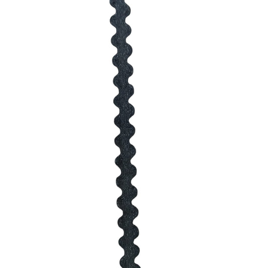 Stretch Ric Rac 10mm -Black (SOLD PER METRE)