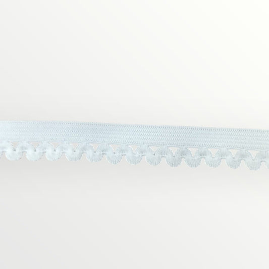 Elastic Ric Rac 12mm -White (SOLD PER METRE)