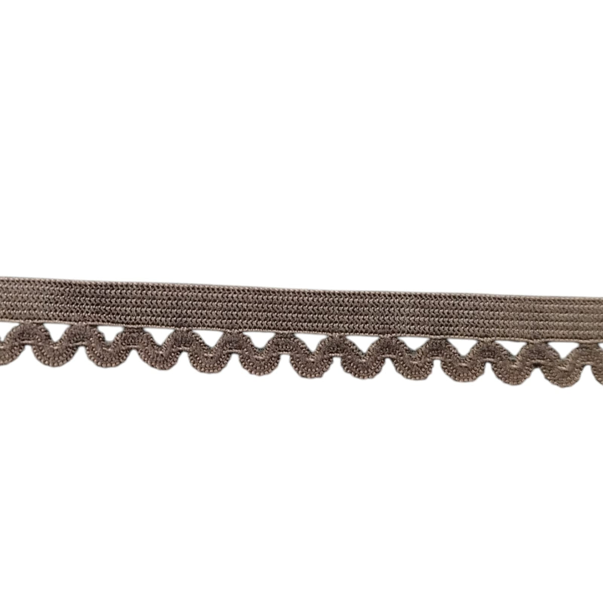 Elastic Ric Rac 12mm -Brown (SOLD PER METRE)