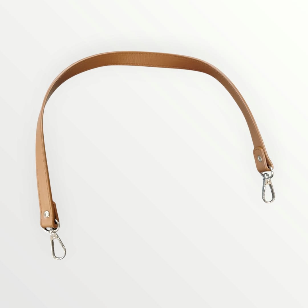 60cm PU Leather Bag Handle - Black or Brown PU  - Gold or Silver Metal Snaphook