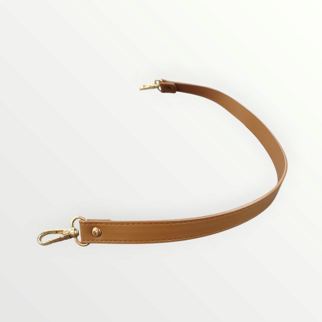 60cm PU Leather Bag Handle - Black or Brown PU  - Gold or Silver Metal Snaphook