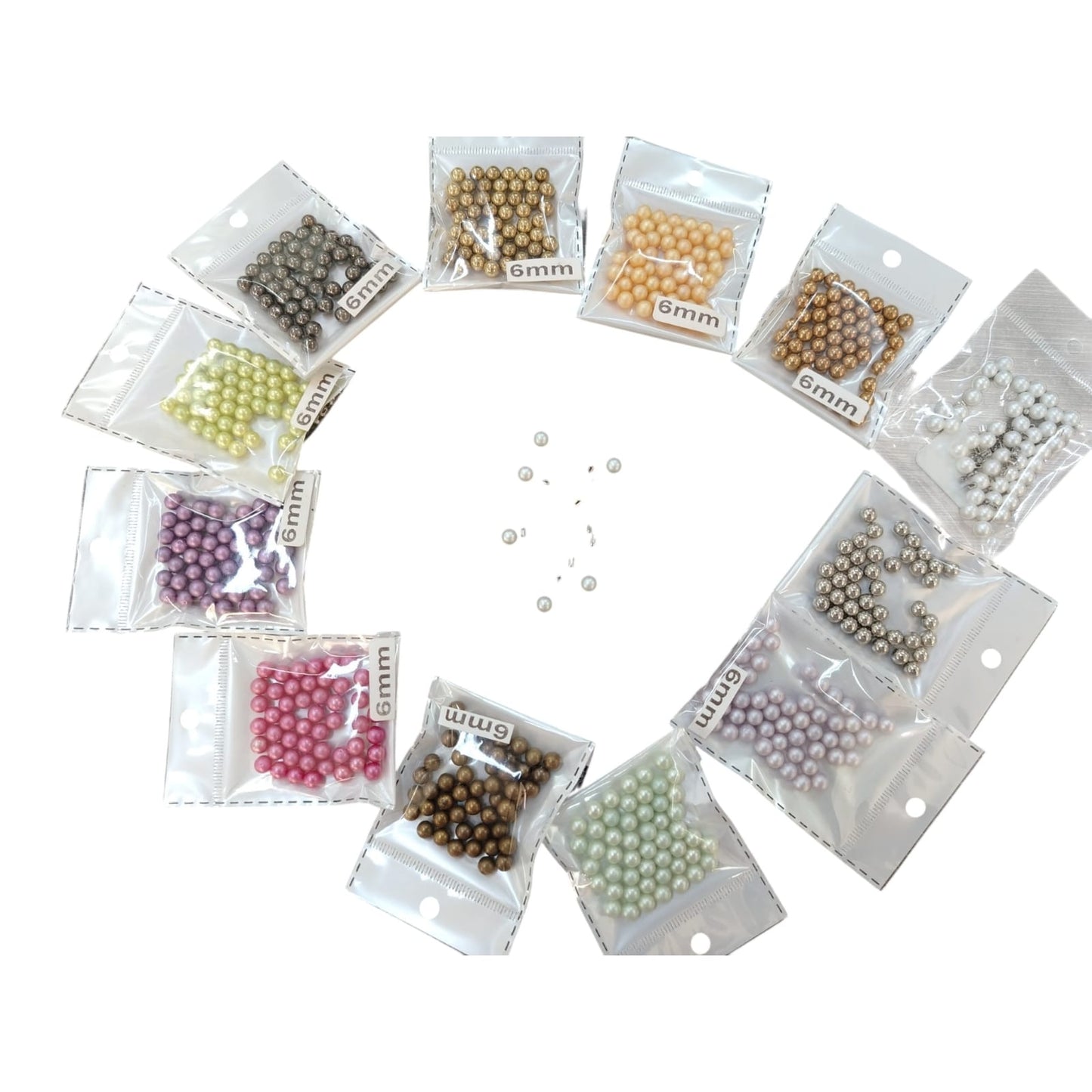 Machine Pearls (Pearl Machine Compatible) (6mm)(8mm)(10mm) Assorted Colours (SOLD IN PACKS OF 50 PEARLS with 50 PINS)