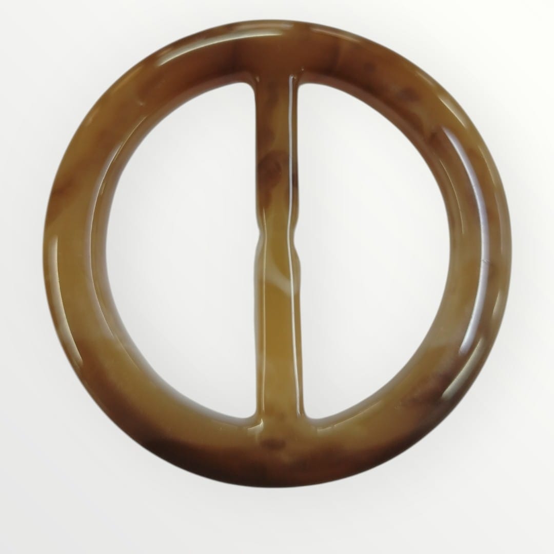4.5cm Inner Tortoise Shell Round Buckle - Brown/Light Brown