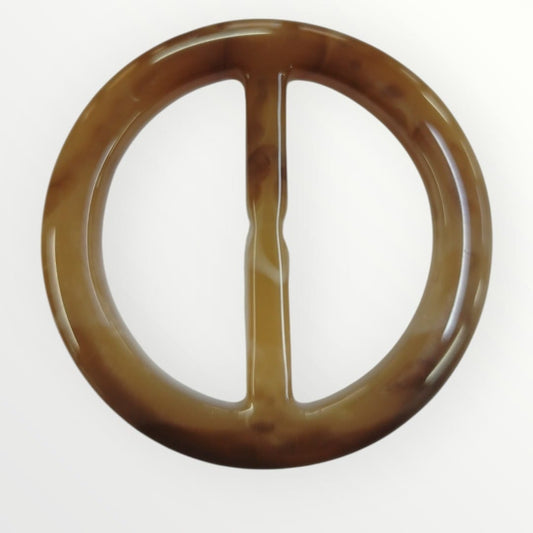 4.5cm Inner Tortoise Shell Round Buckle - Brown/Light Brown