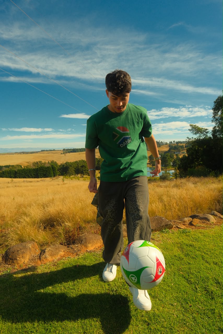 Dank - Rhinestone Custom Street Football Bling Tee - Kasi Diski - Emerald Green