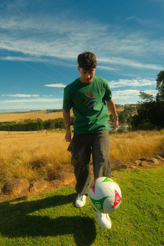 Dank - Rhinestone Custom Street Football Bling Tee - Kasi Diski - Emerald Green
