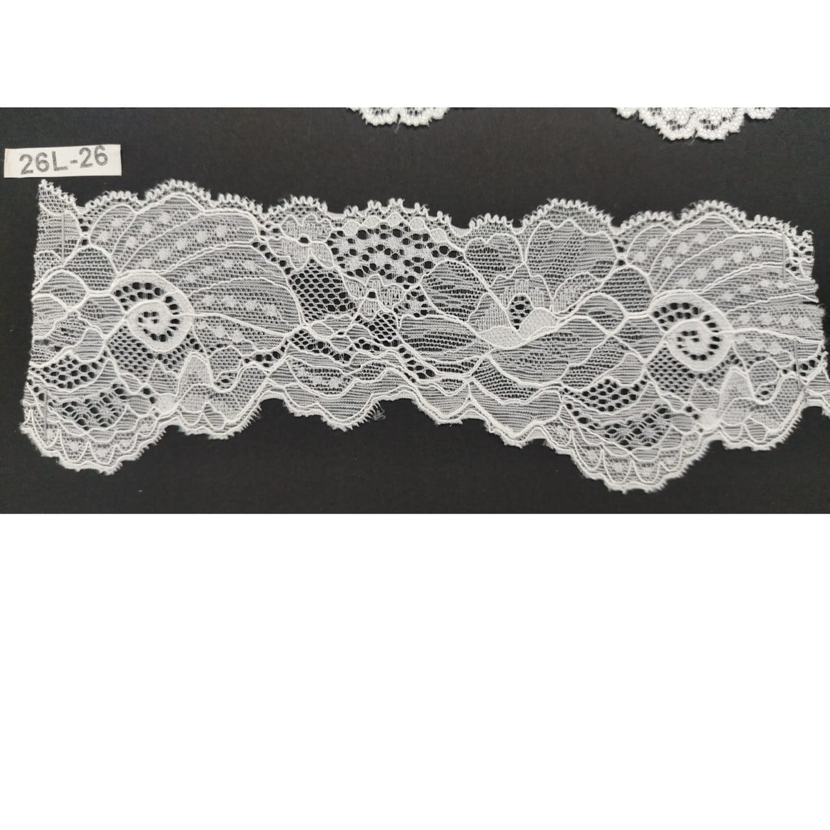 Stretch Lace - 6cm - White (SOLD PER METRE)