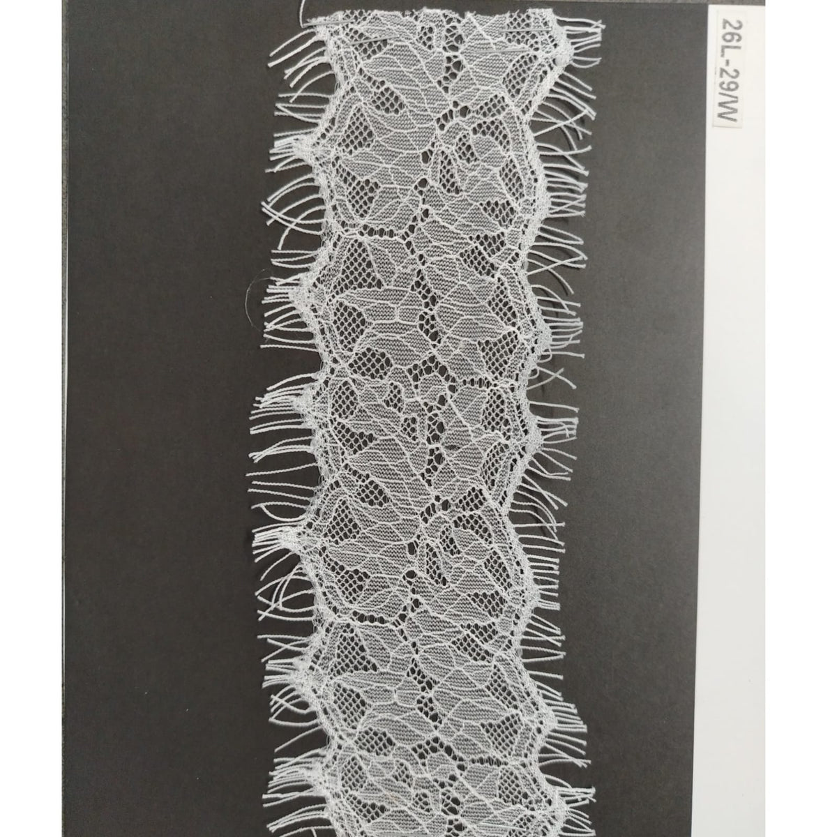 Eyelash Lace -8cm - 2 Colours - White and Black (SOLD IN 3m Pieces)
