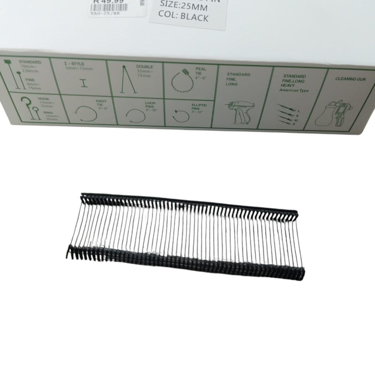 Black & White Tag Pins (box of 5000pcs)