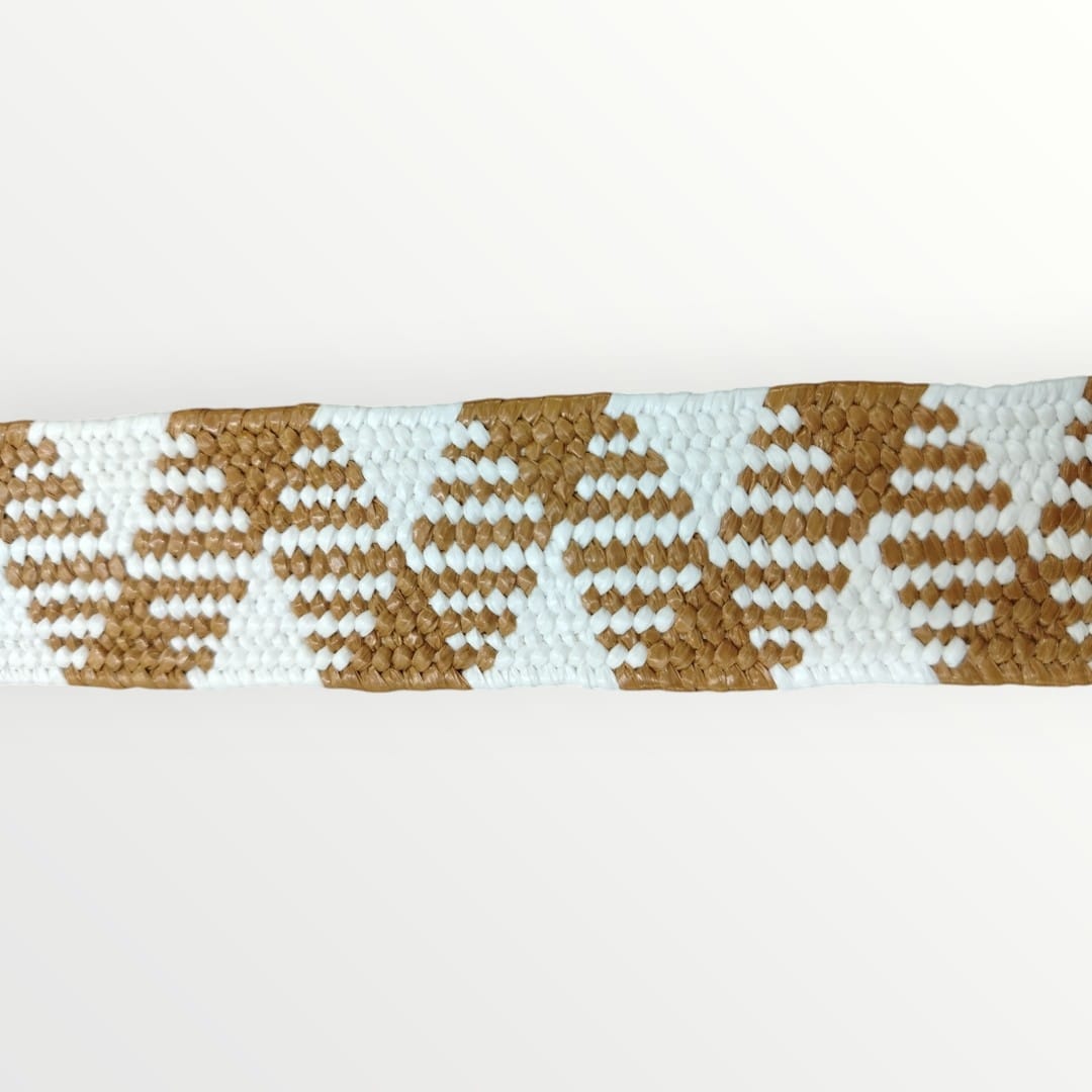 4cm Hessian Elastic - White/Tan (SOLD PER METRE & PER ROLL)