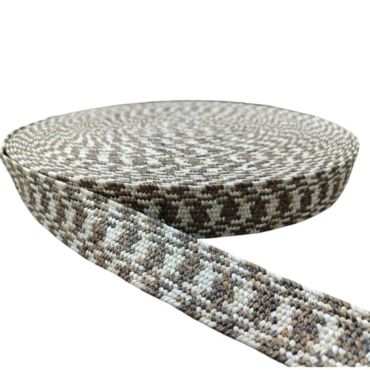 4cm Hessian Elastic - Cream/Beige/Choc Brown (SOLD PER METRE & PER ROLL)