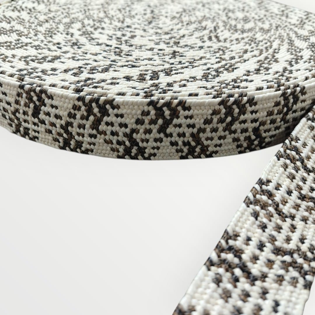 4cm Hessian Elastic - Cream/Brown/Black (SOLD PER METRE AND PER ROLL)
