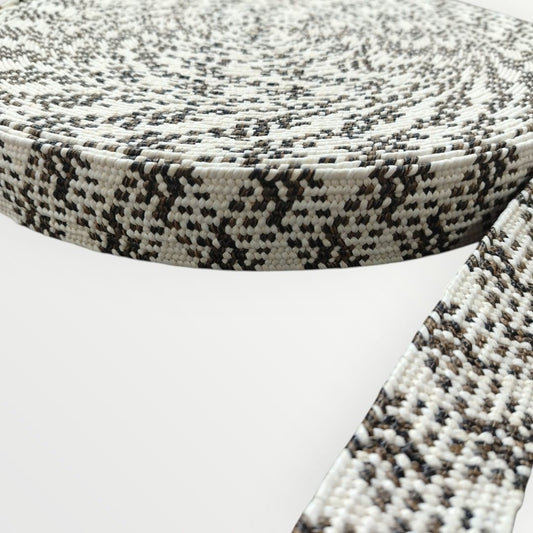 4cm Hessian Elastic - Cream/Brown/Black (SOLD PER METRE AND PER ROLL)