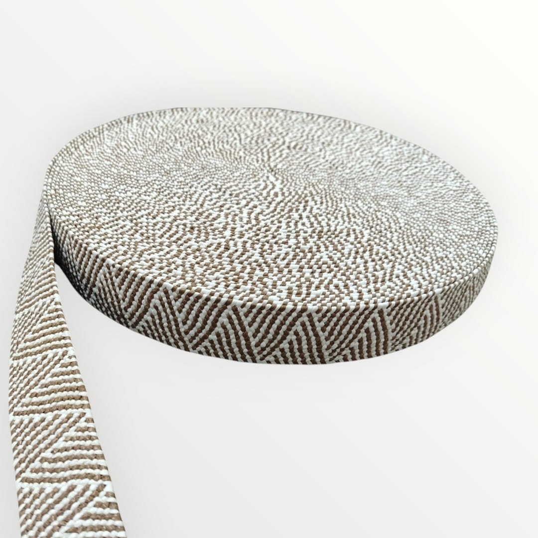 4cm Hessian Elastic - White/Brown (SOLD PER METRE AND PER ROLL)