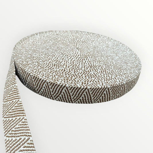 4cm Hessian Elastic - White/Brown (SOLD PER METRE AND PER ROLL)