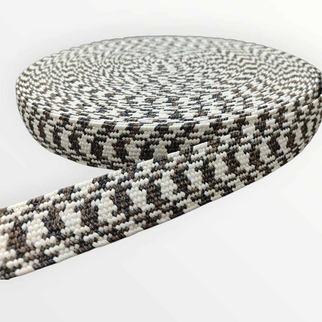 4cm Hessian Elastic - Cream/Brown/Black (SOLD PER METRE AND PER ROLL)