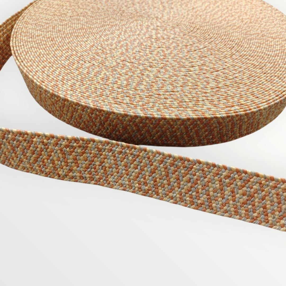 4cm Hessian Elastic - Orange/Yellow/Tan (SOLD PER METRE AND PER ROLL)
