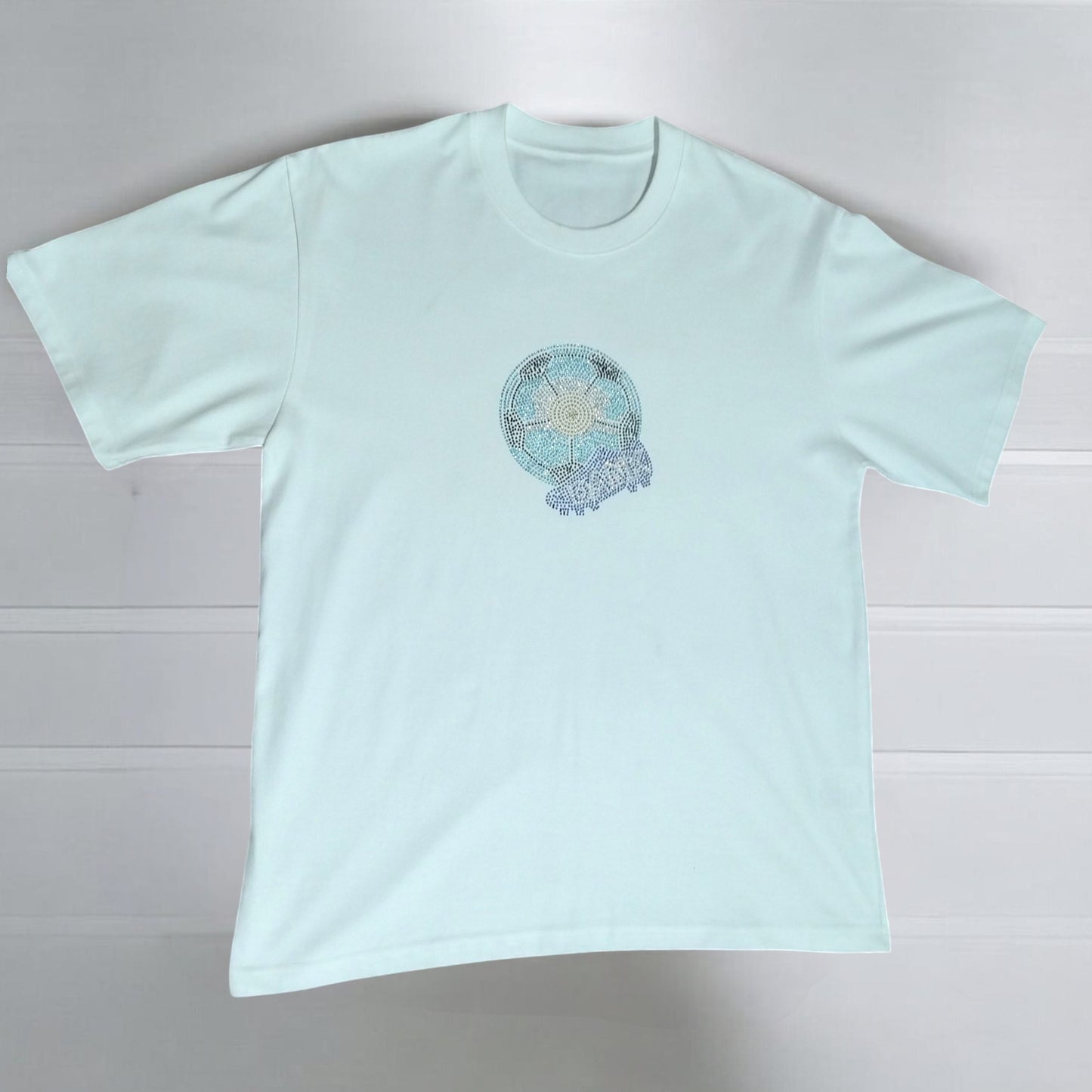 Dank - Rhinestone Custom Street Football Bling Tee - Futbol is Life - White
