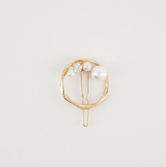 Gold Pearl Hair Clip