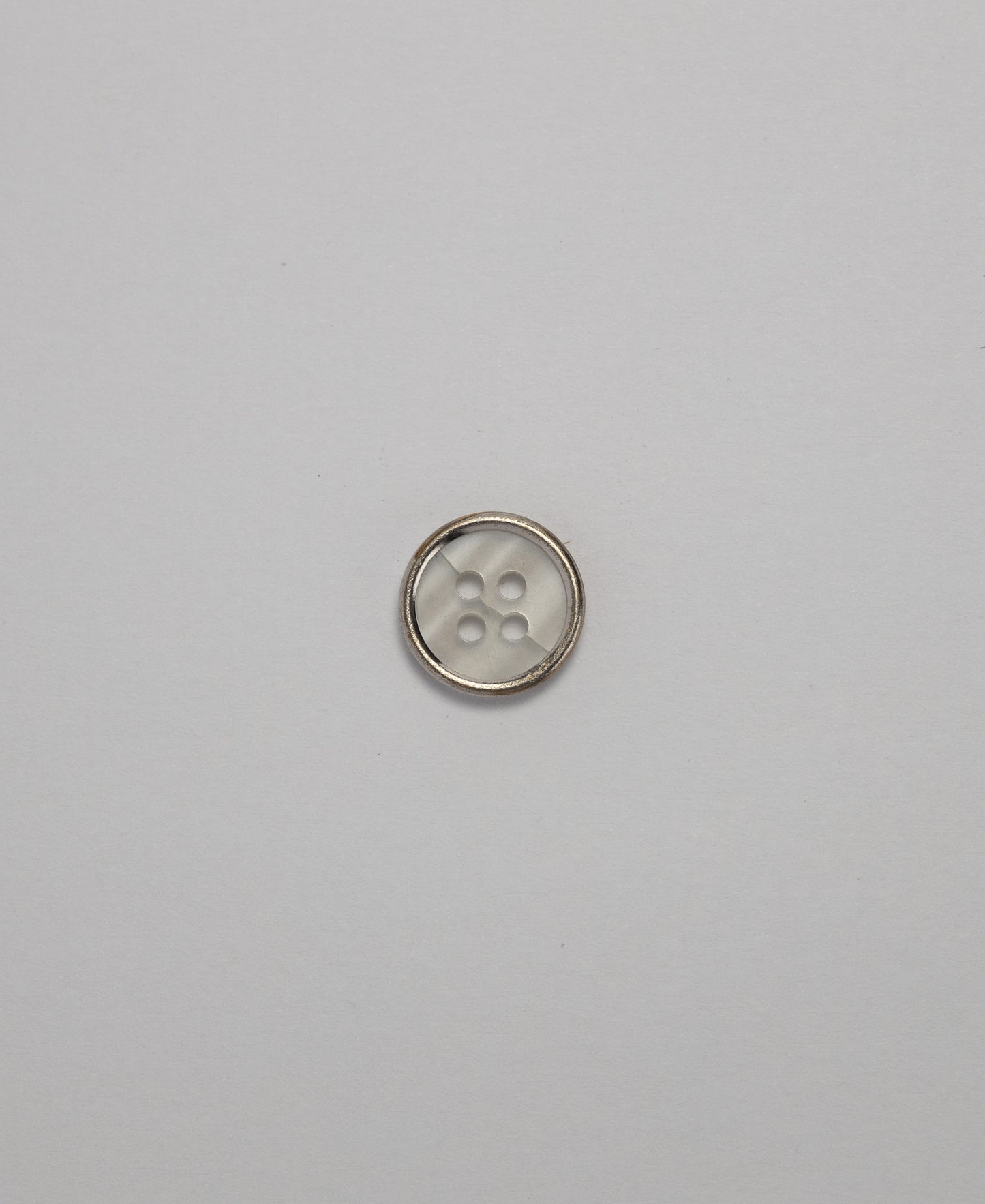 Acrylic Rim Button - 4 Hole - 11.5mm - Silver (SOLD IN PACKS OF 10)