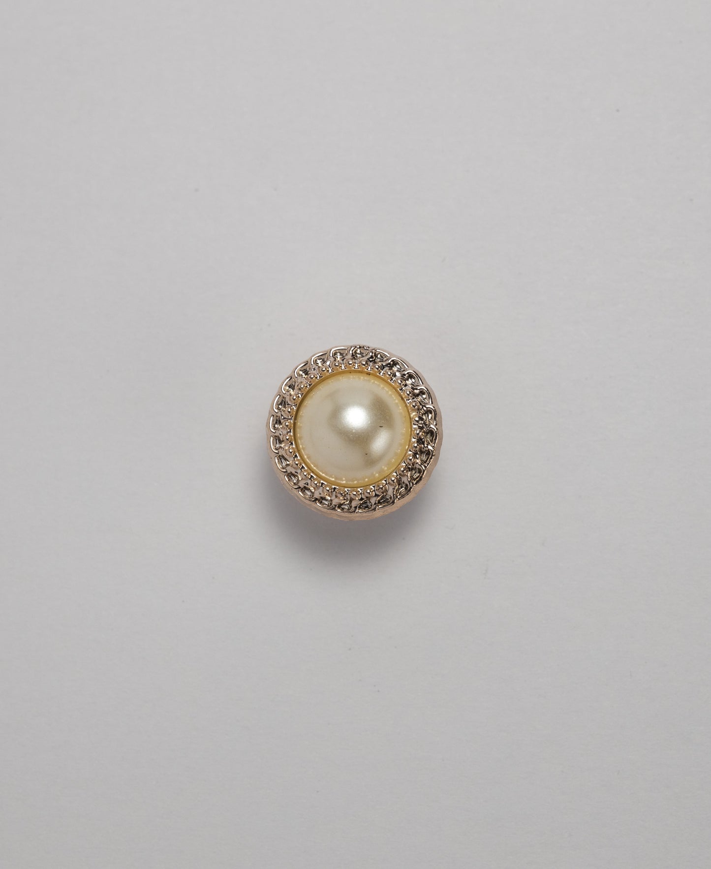 Pearl Detailed Rim Buttons - Shank - 15mm - Gold (SOLD IN PACKS OF 10)