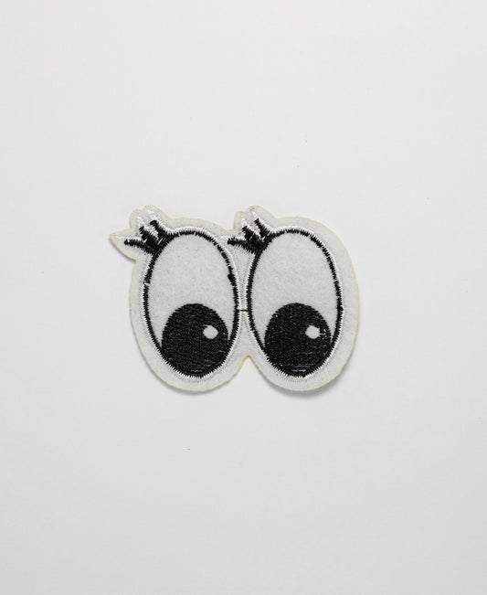 Iron on Motif- White/Black Big Eyes