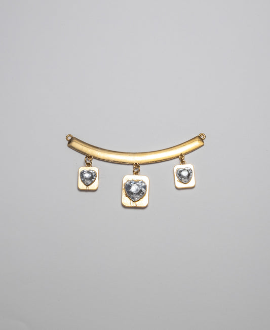 Diamante Heart Charm Metal Trim