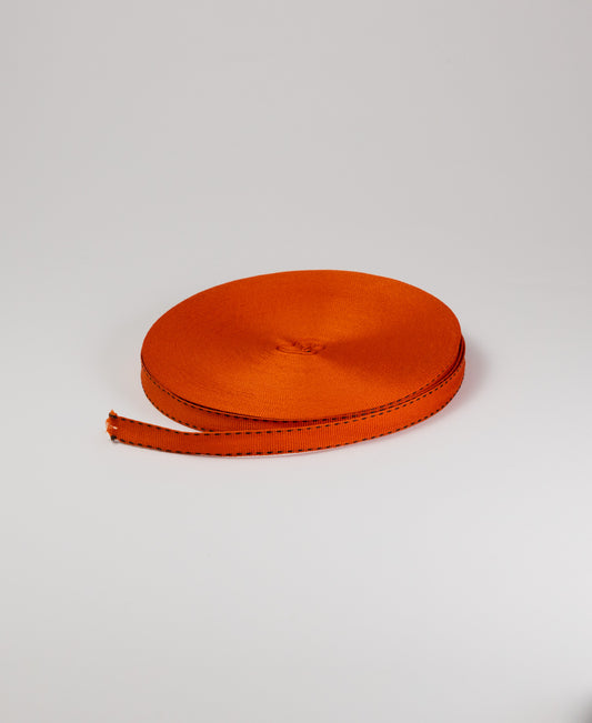 Saddle and Stich Grosgrain Tape - Orange (15MM) (SOLD PER METER & ROLL)
