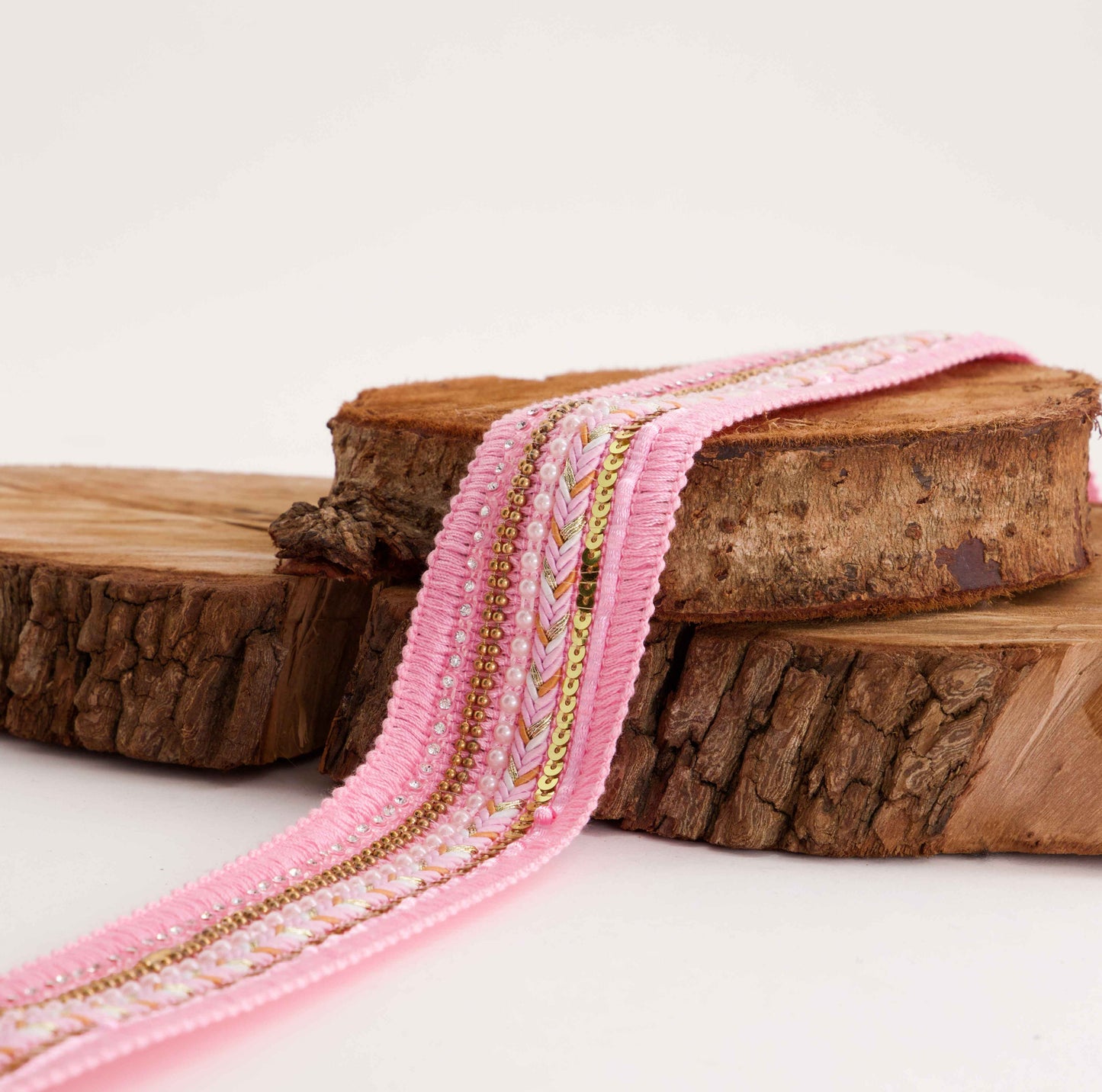 Sequin Braid with Stone, Cord and Fringe (SOLD PER METER)