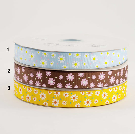 Grosgrain Printed Flower Tape (SOLD PER METER)