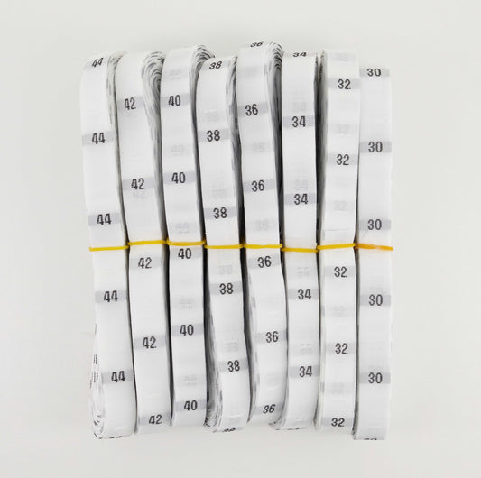 Woven Size Tags (from size: 30 to size: 44)