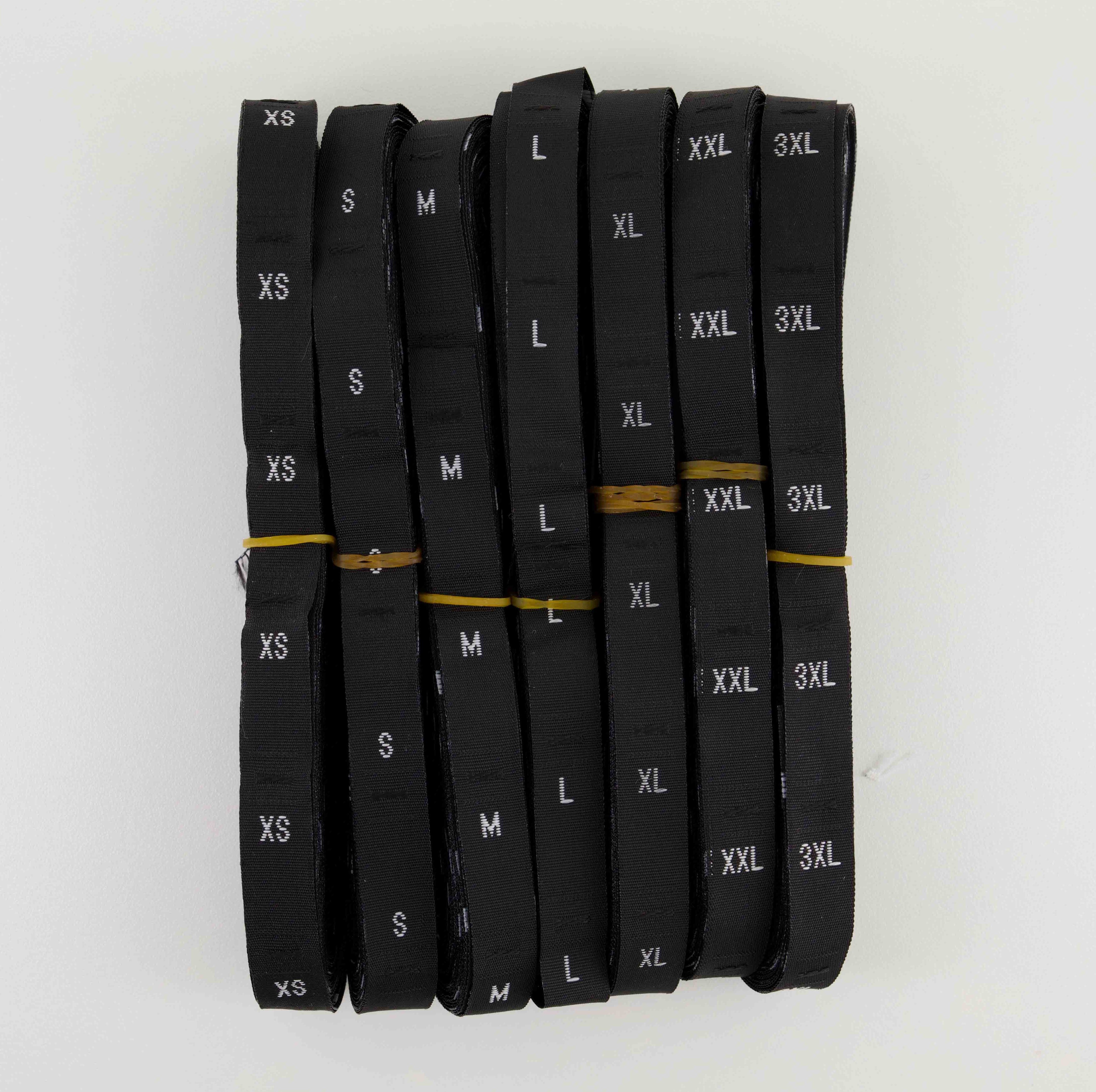 Woven Size Tags Black (from size: XS to size: 3XL) – Trims n Things