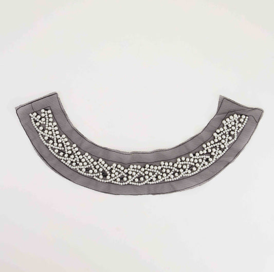 Black Mesh & White Pearl Neckpiece